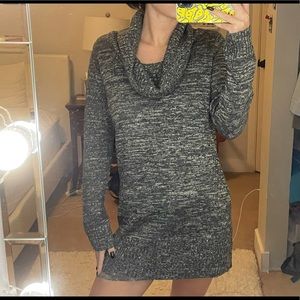 Cowl neck long sweater/ sweater dress